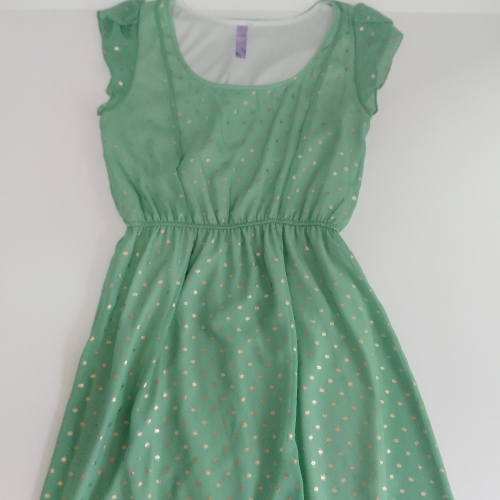 Alya gold polka-dot summer dress